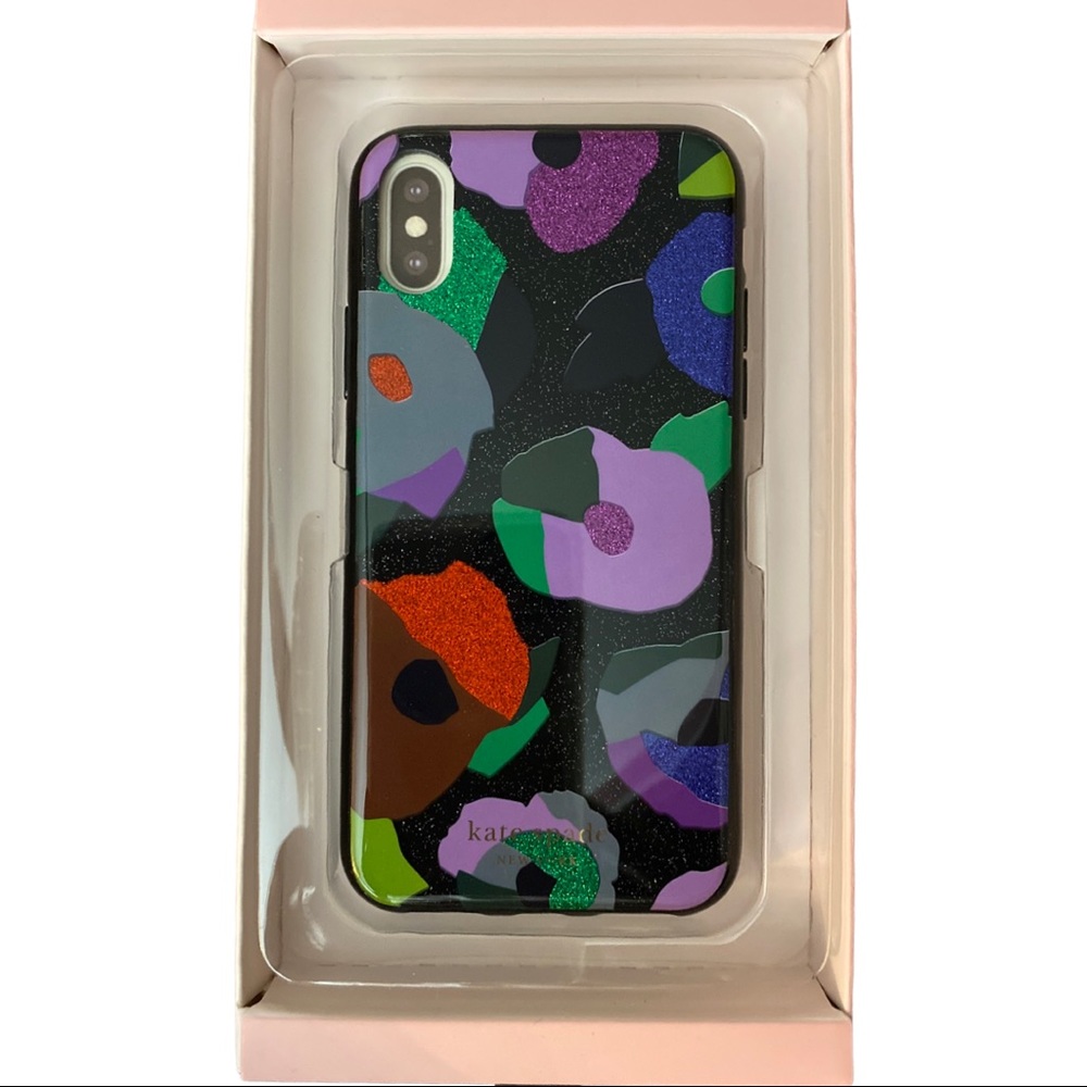 Kate Spade New York 256406 Womens Glitter Floral Collage iPhone X/Xs Case NWT